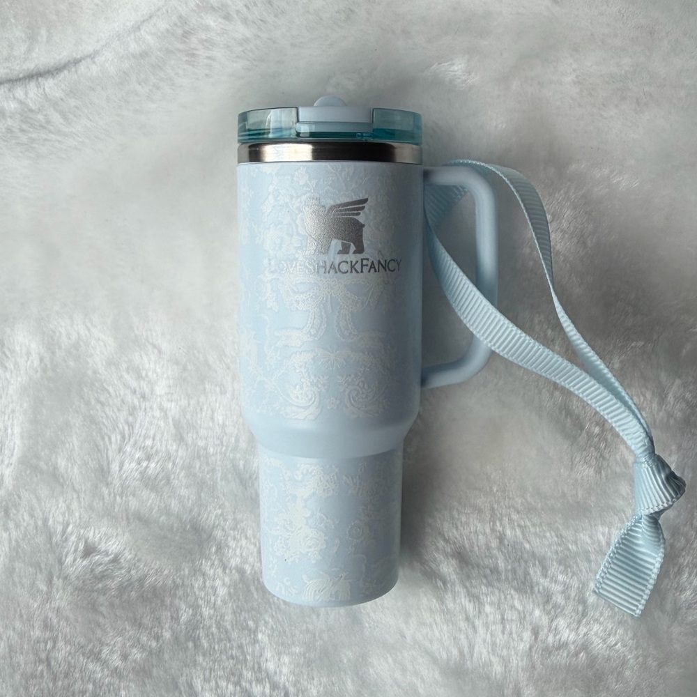 LoveShackFancy Stanley ProTour Ornament keychain Pink COQUETTE BOW CHANTILLY